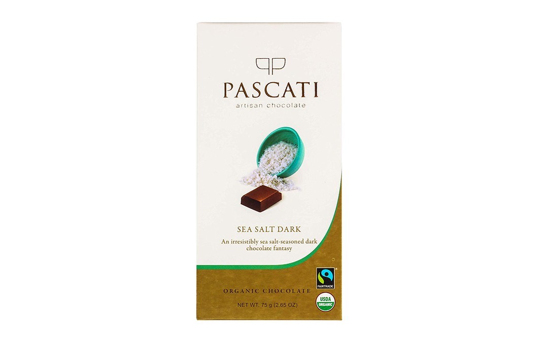Pascati Sea Salt Dark Organic Chocolate   Box  75 grams